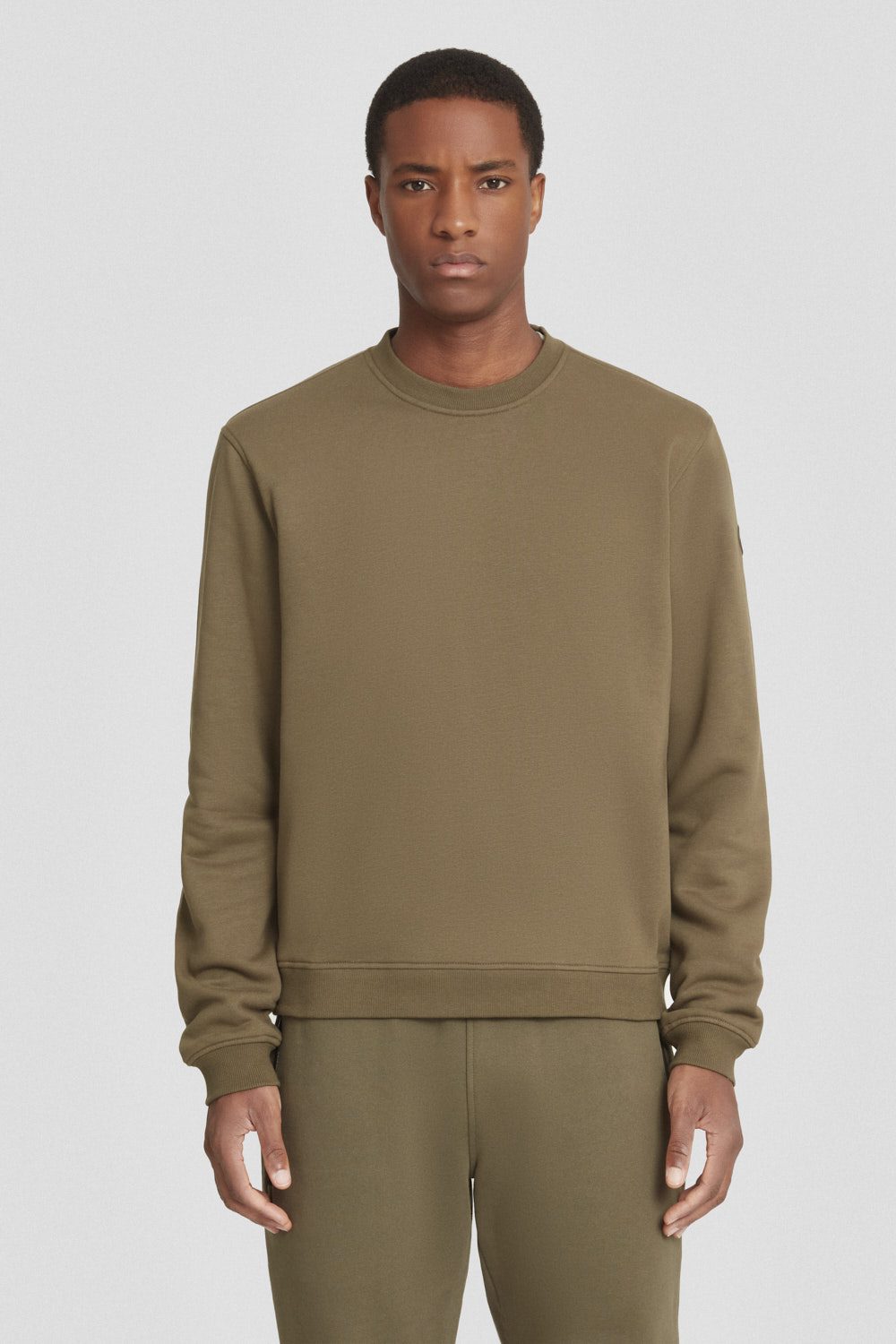 Felpa girocollo verde militare