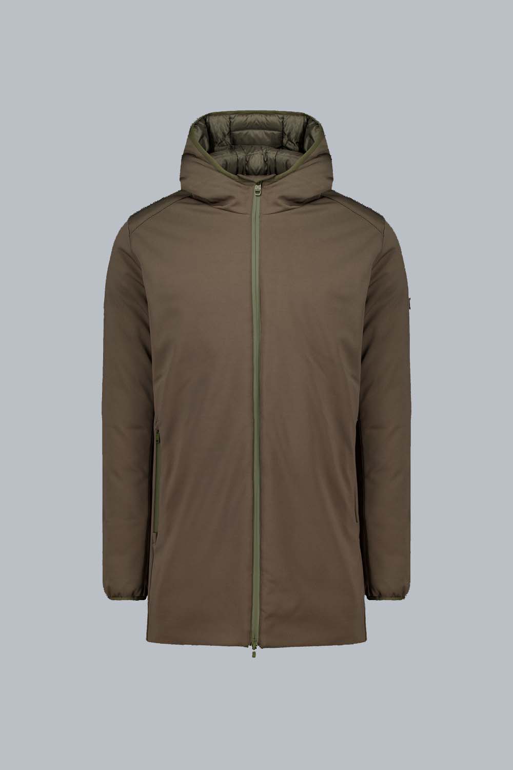 CLEM 2.0 – Giacca in softshell verde militare con cappuccio