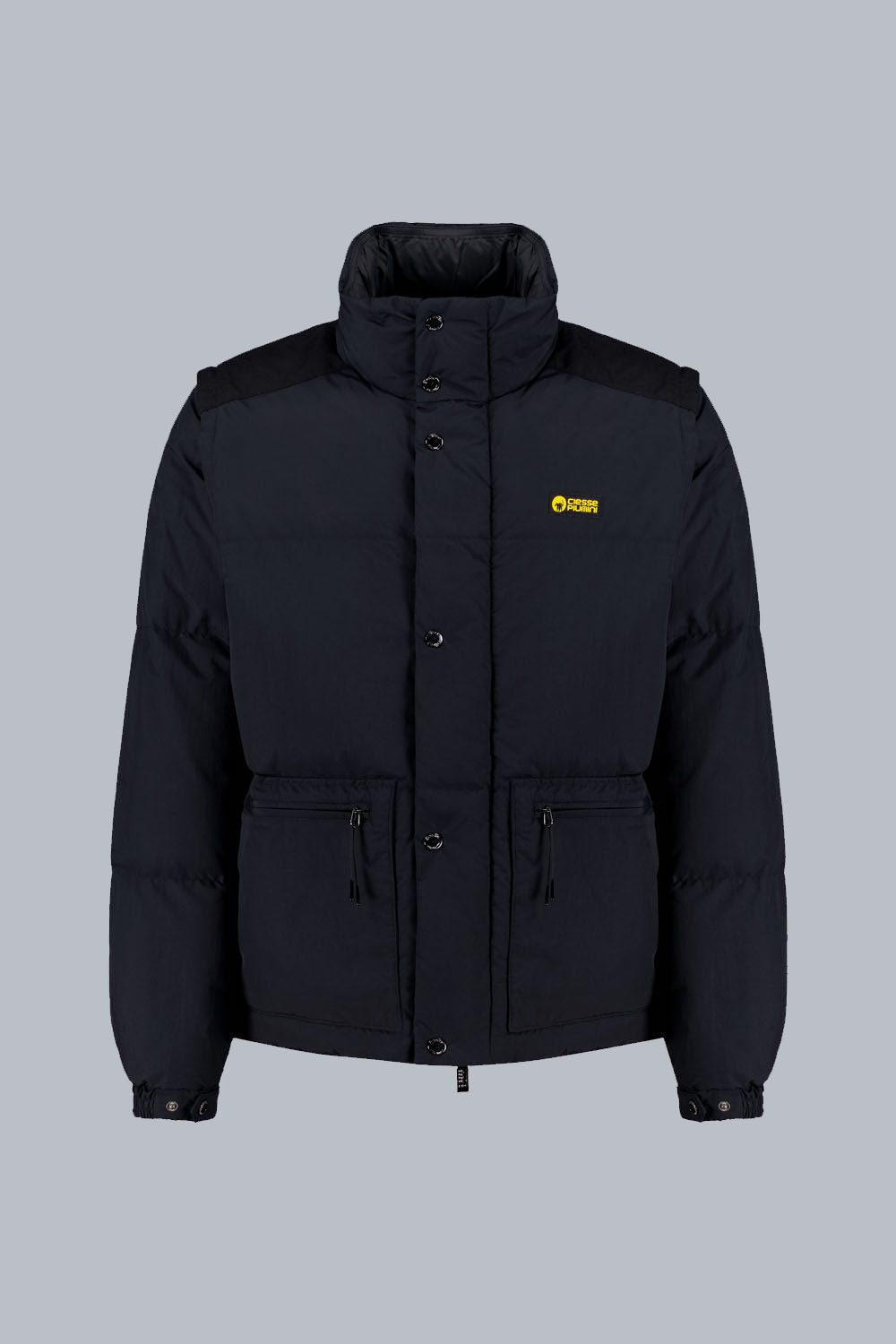 DAKOTA – PIUMINO NERO UNISEX CON MANICHE STACCABILI 100% RICICLATO