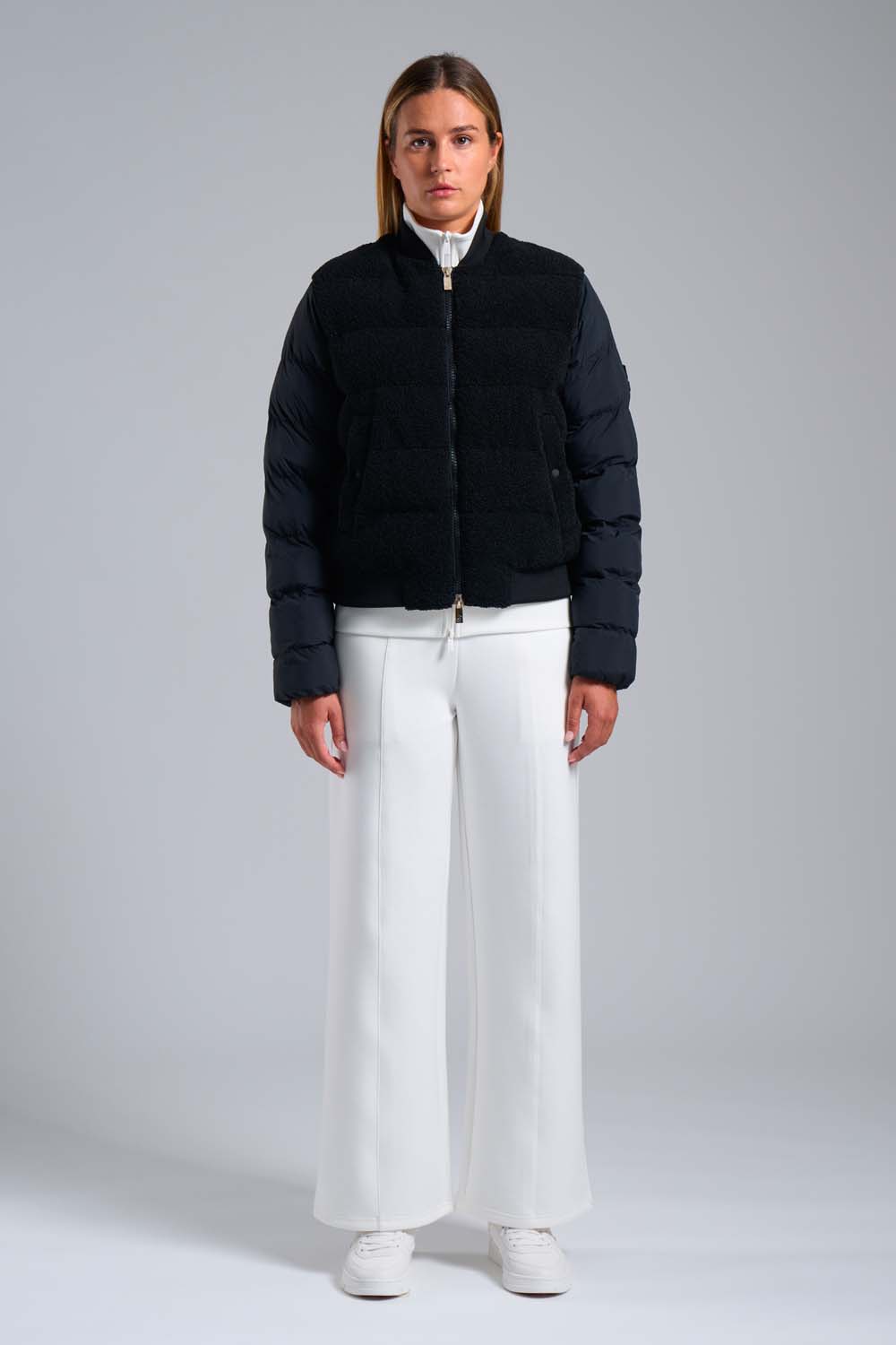 EDNA – Bomber ibrido nero in teddy