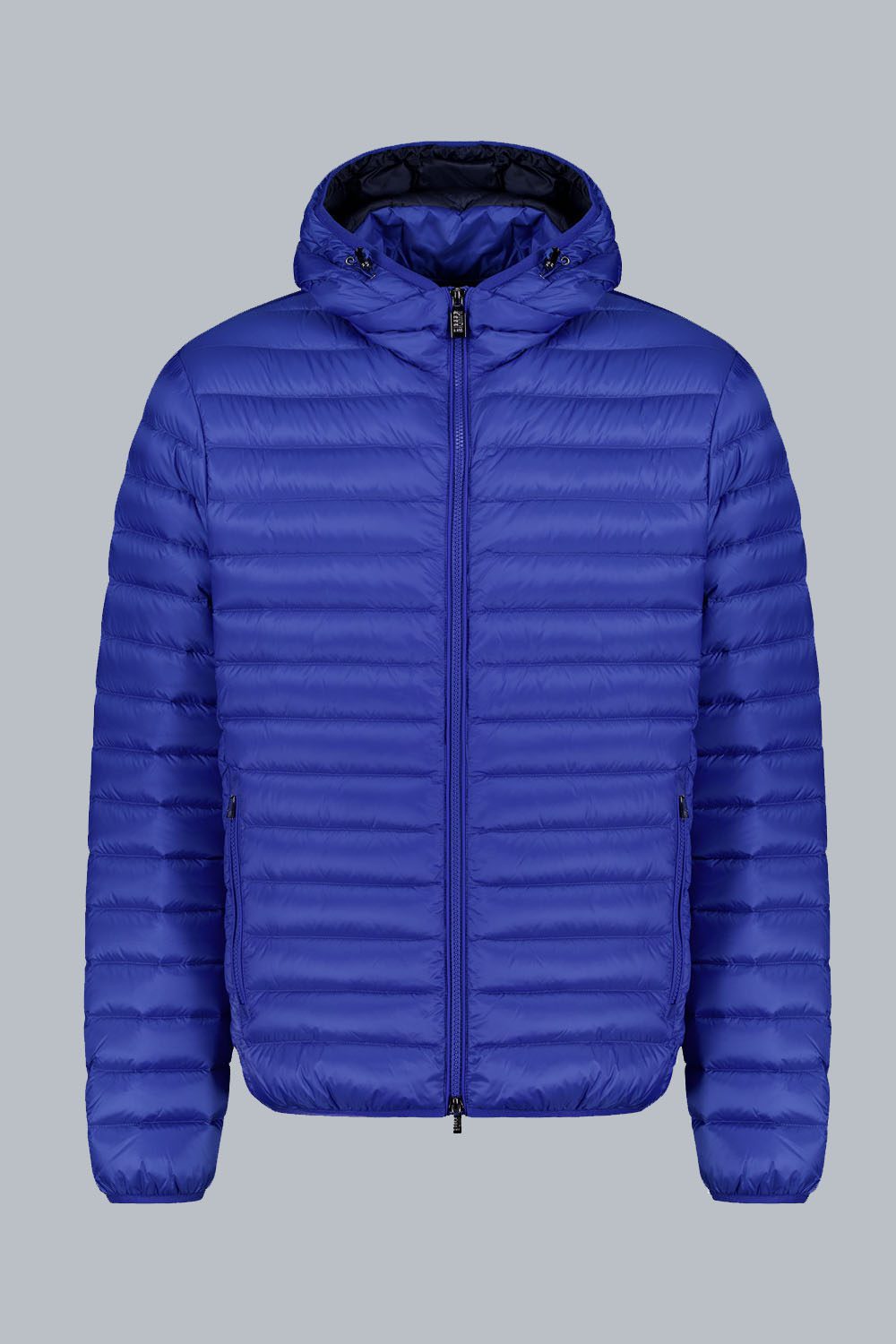 FRANKLIN 2.0 - Piumino 100 grammi blu cobalto con cappuccio in vera piuma 800 fill power