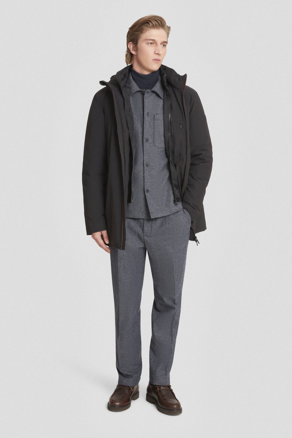 Giacca imbottita nera in softshell