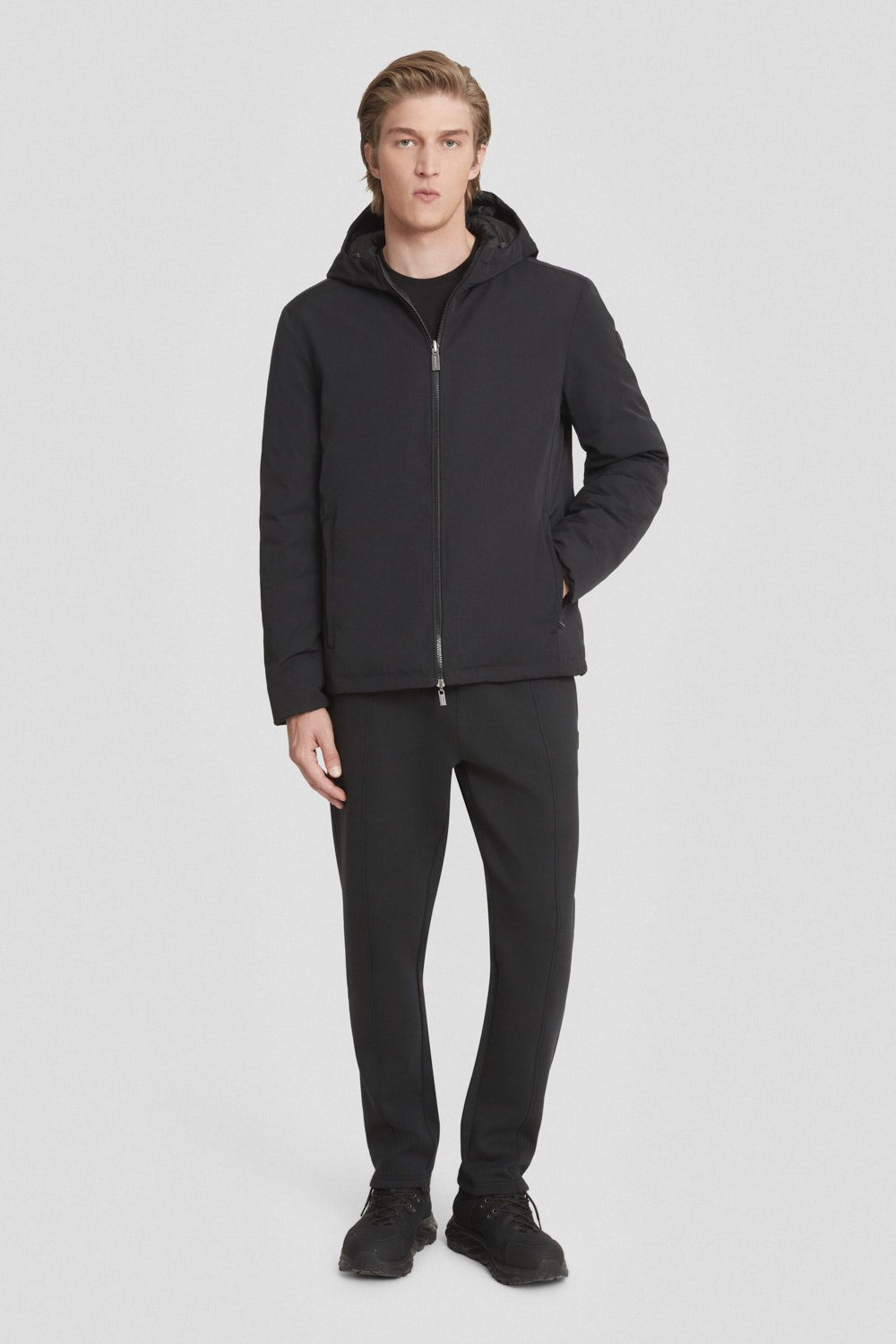 Piumino corto nero reversibile