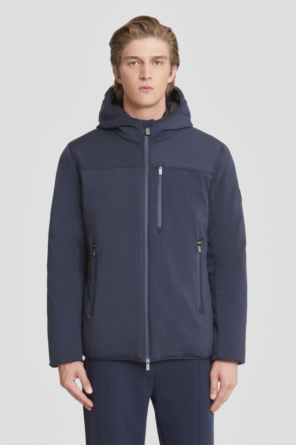 Giacca corta blu in softshell