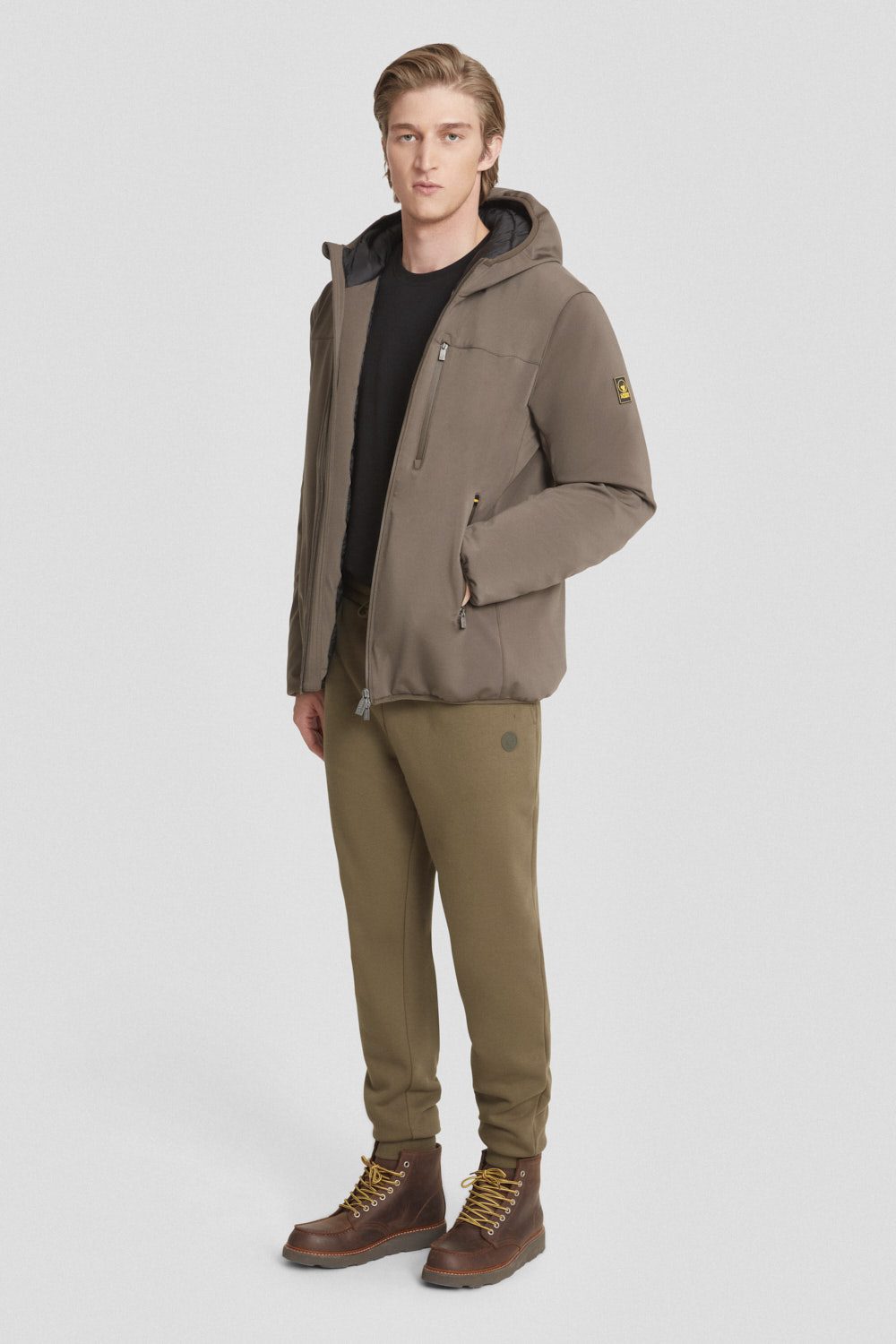 Giacca corta marrone in softshell