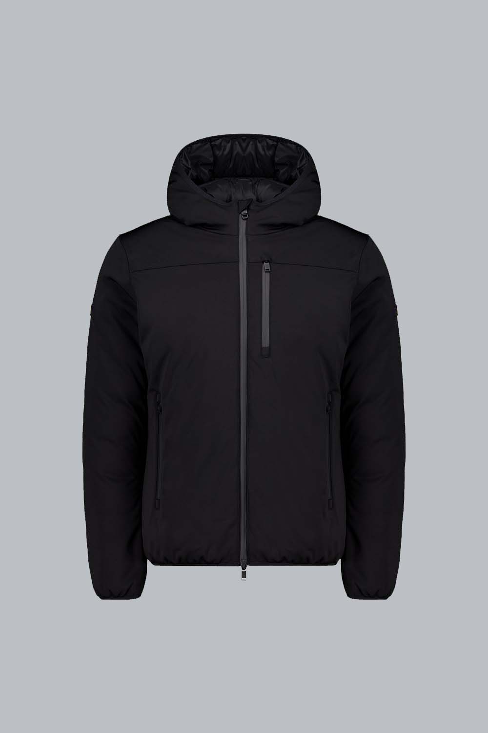 JAYDEN 2.0 – Giacca in softshell nera con cappuccio
