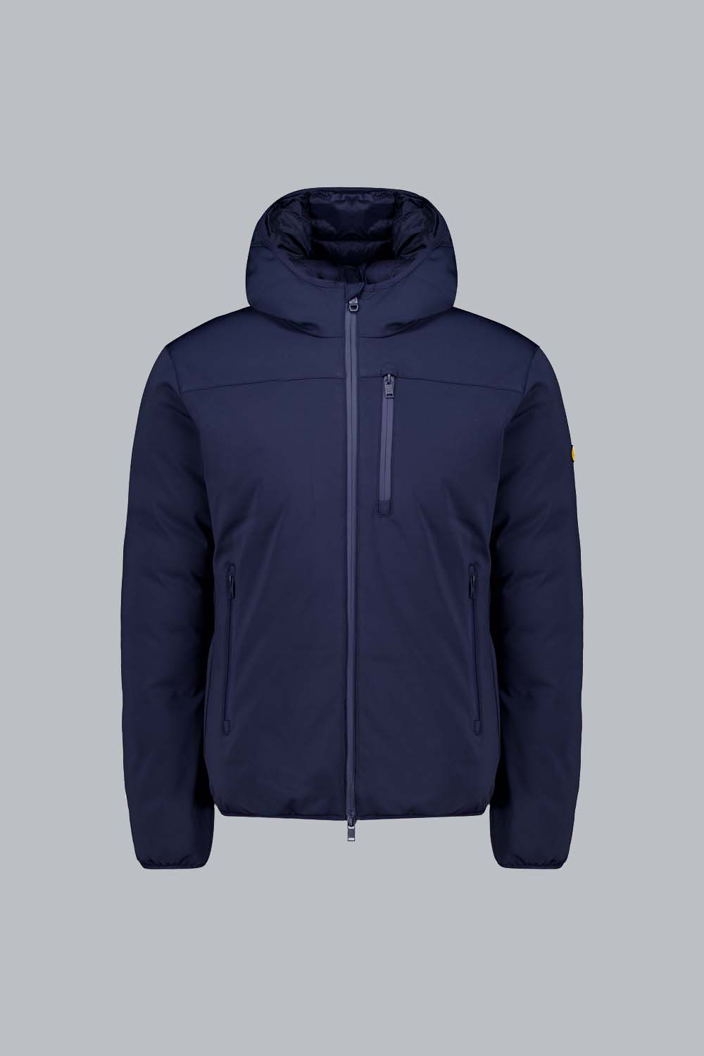 JAYDEN 2.0 – Giacca in softshell blu con cappuccio
