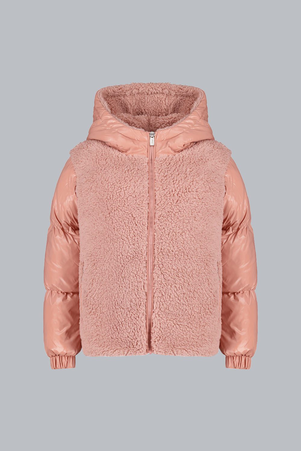 JONNEY - Piumino ibrido rosa in teddy