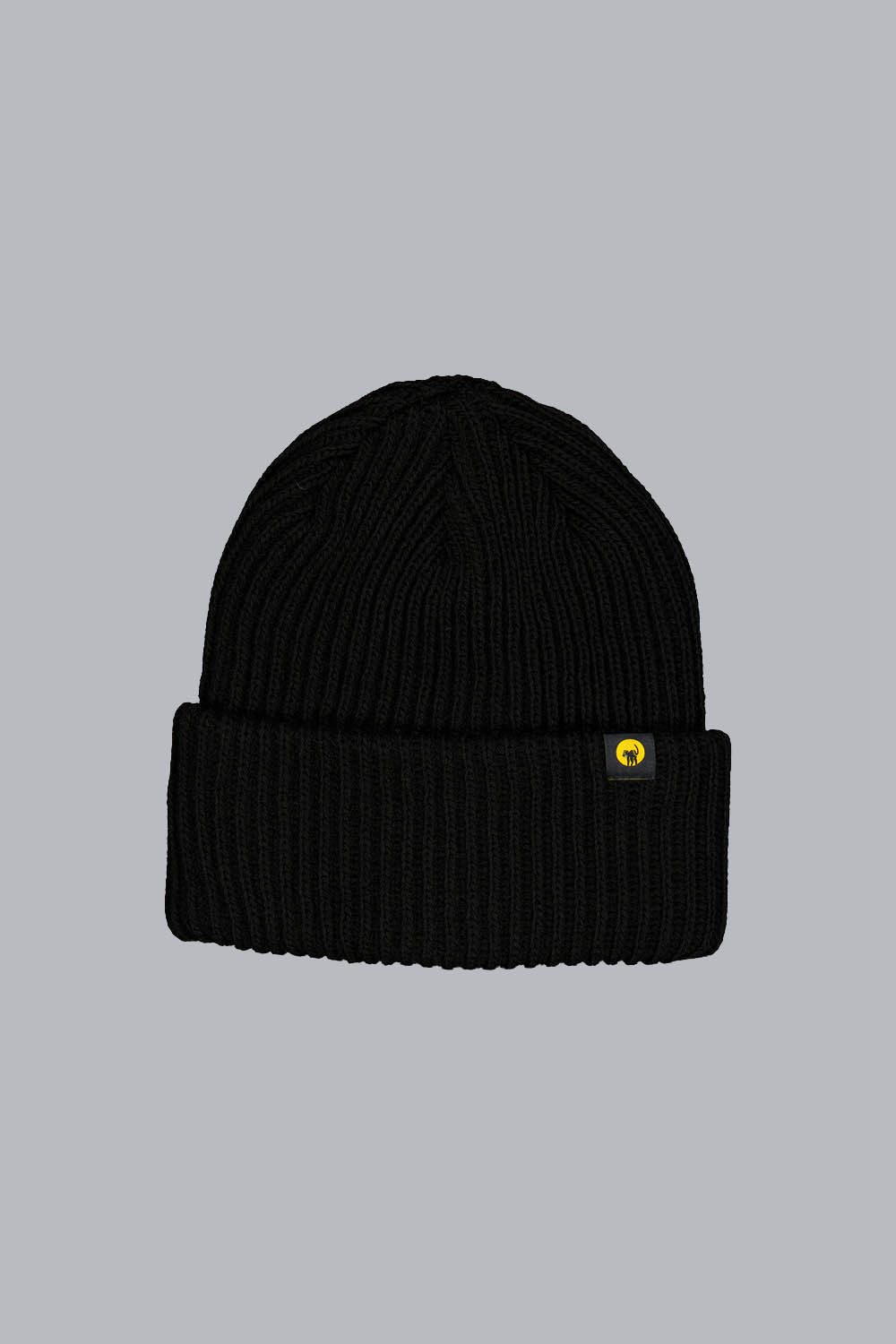 KIP - Cappello unisex in maglia nero con risvolto