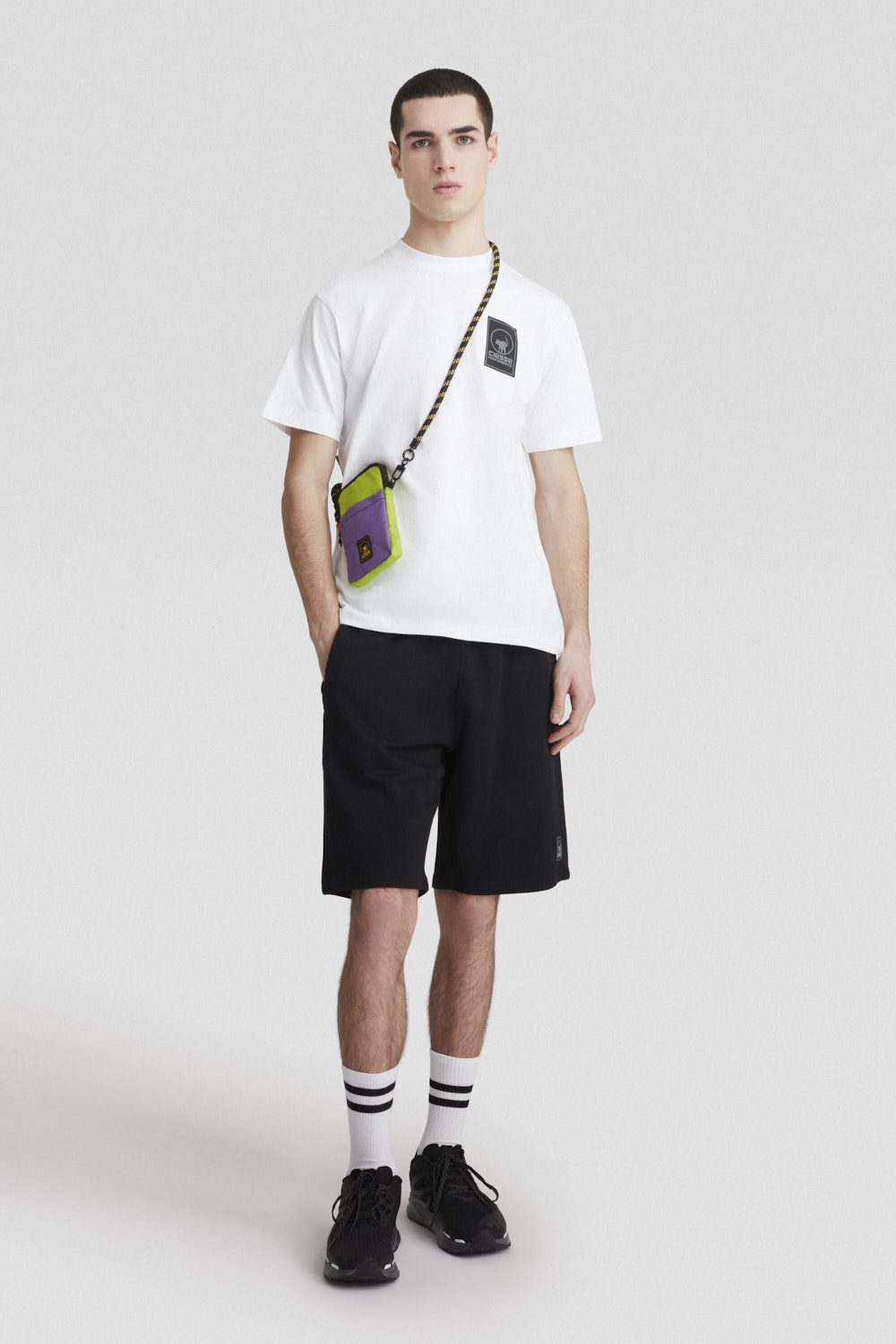 T-shirt girocollo in cotone bianca