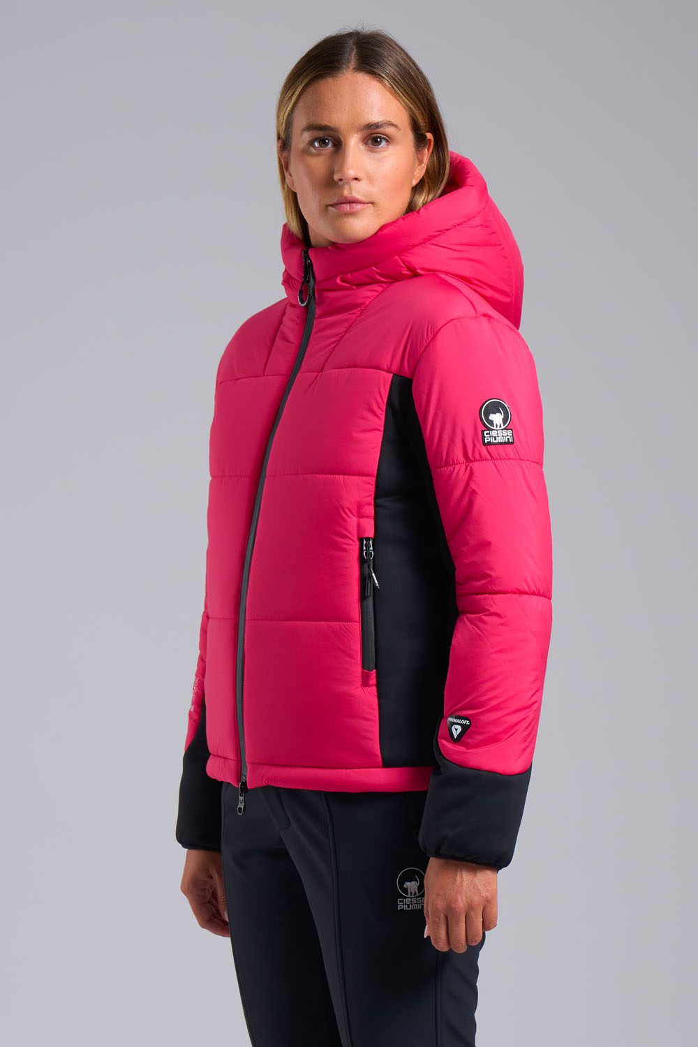 LUDY - Piumino fucsia con cappuccio