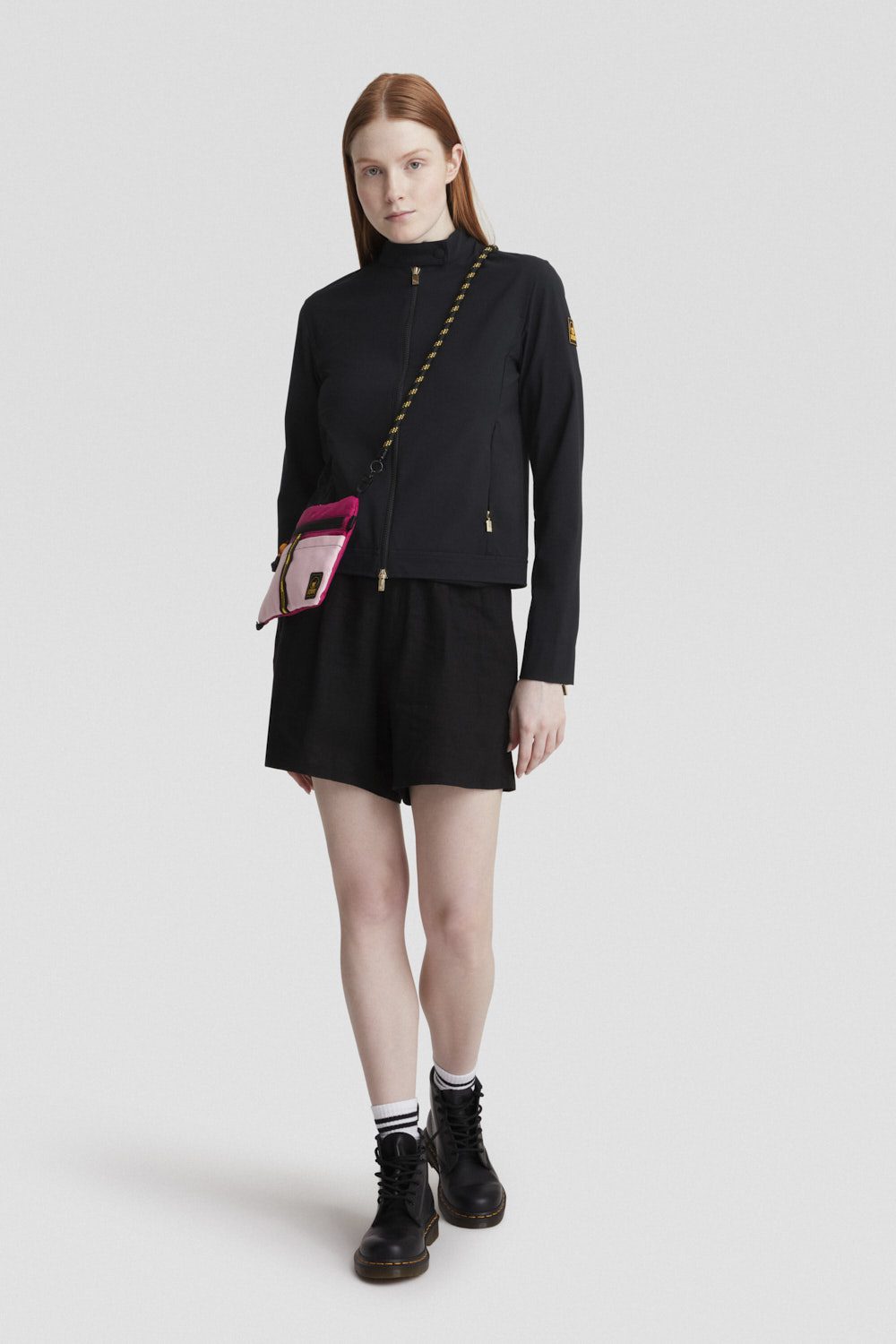 Giacca biker nera full zip