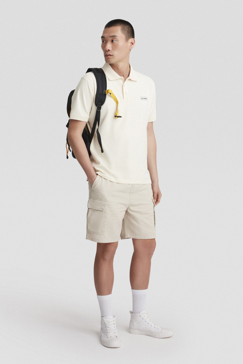 Polo in jersey stretch beige
