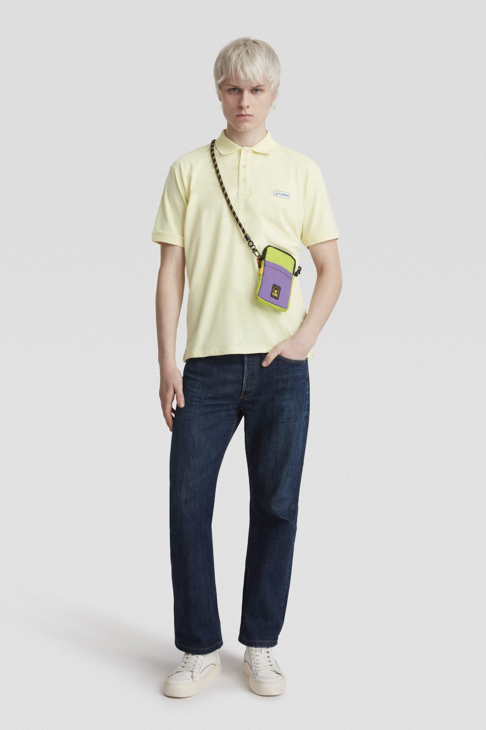 Polo in jersey stretch verde chiaro