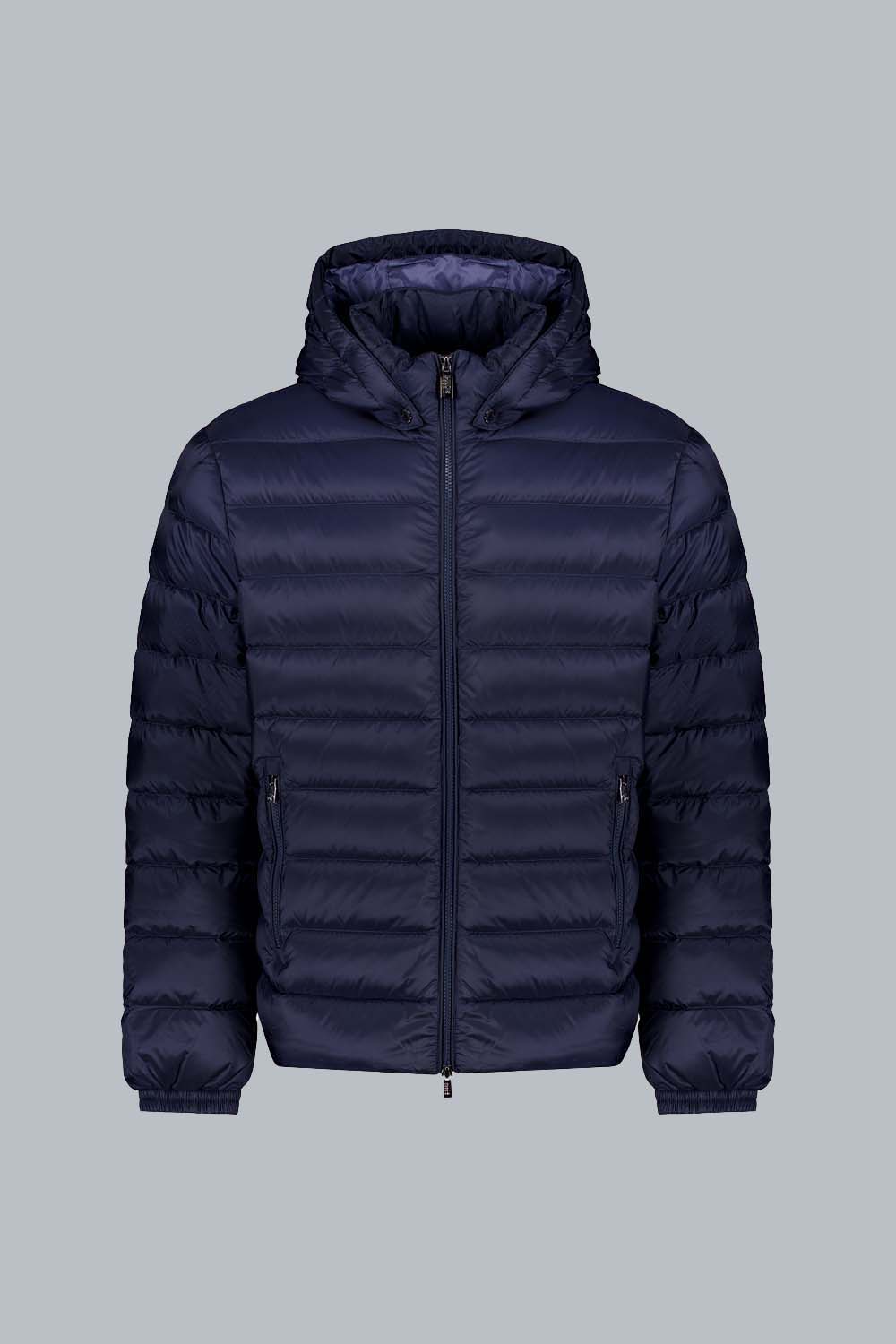 NED - PIUMINO 200 GRAMMI  BLU CON CAPPUCCIO STACCABILE IN VERA PIUMA 800 FILL POWER