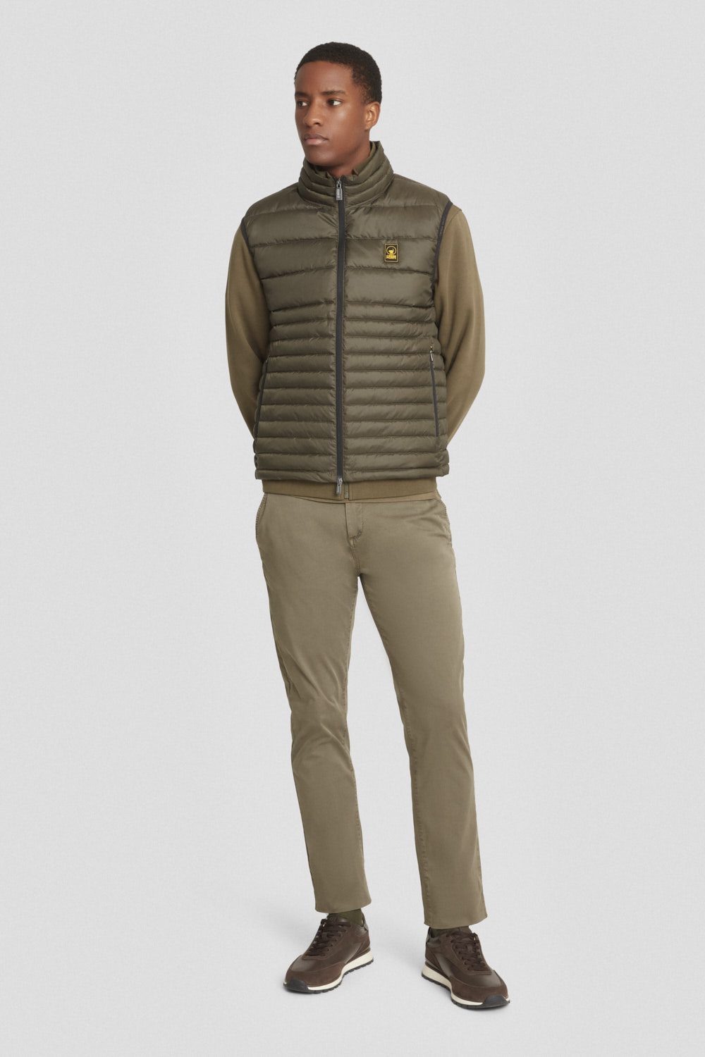 Gilet trapuntato verde militare