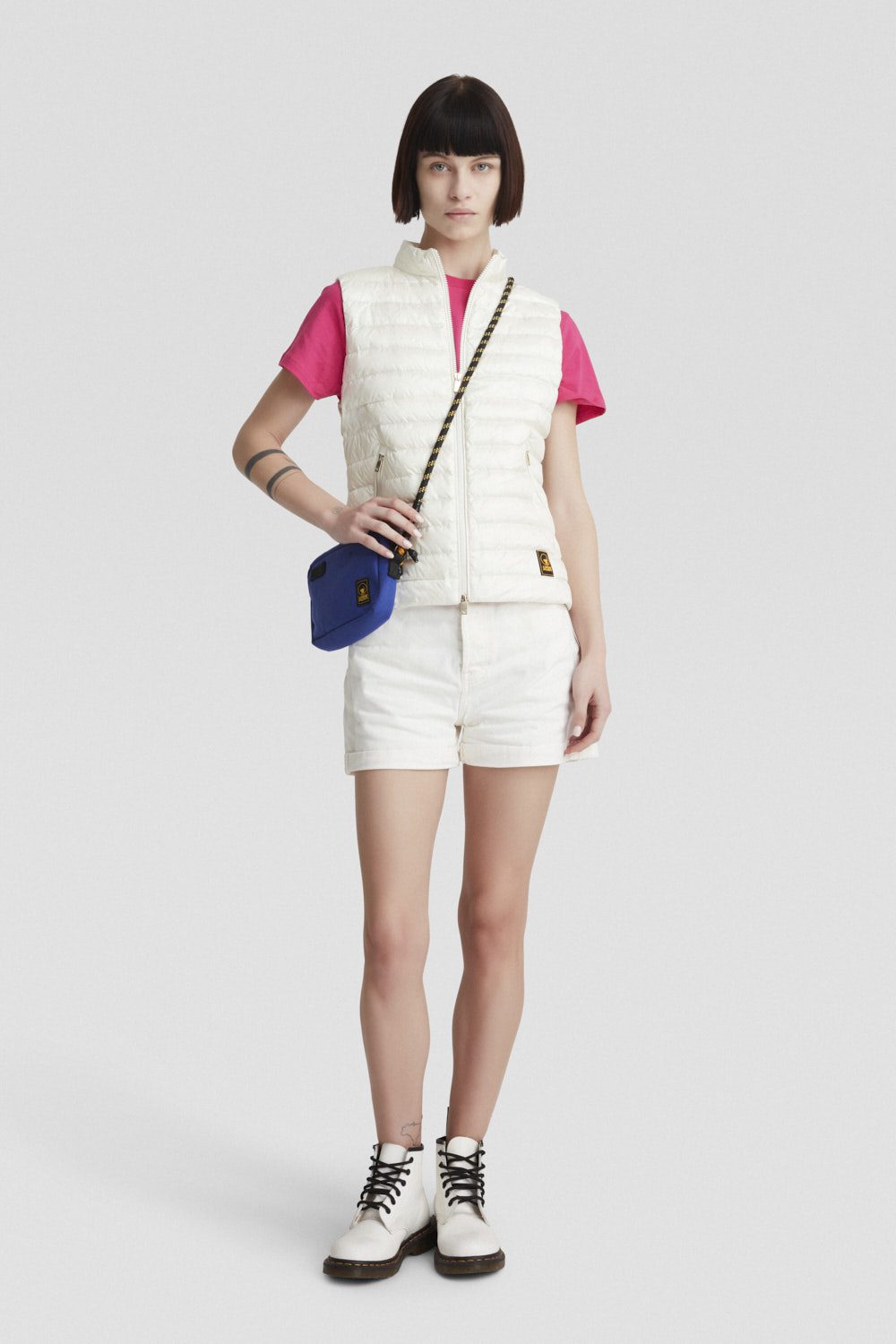 Smanicato leggero bianco in vera piuma