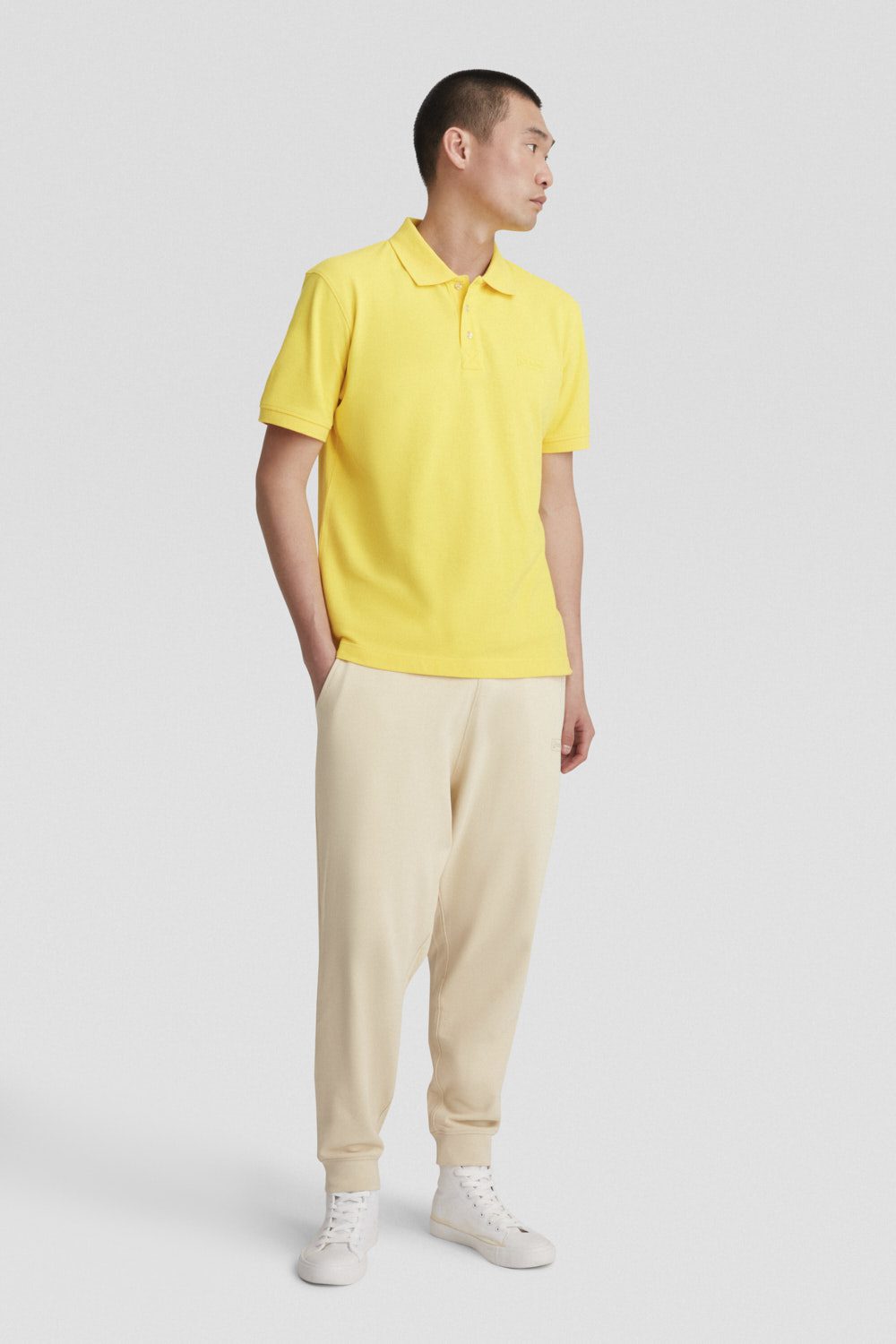 Polo in jersey stretch gialla