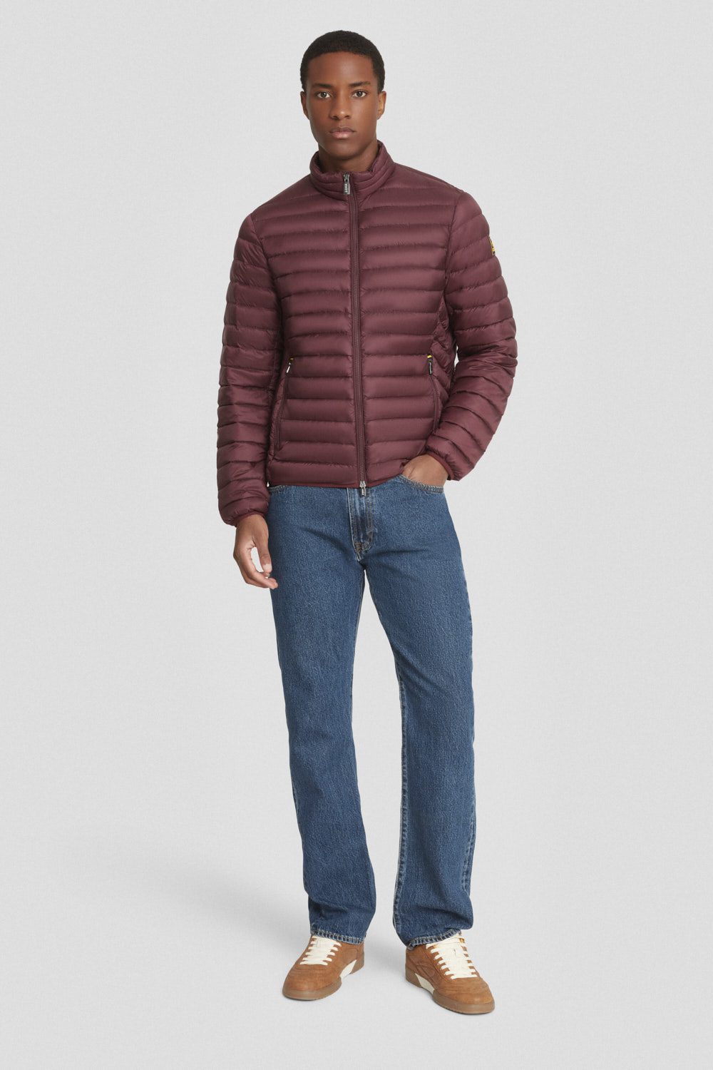 Piumino leggero mogano senza cappuccio