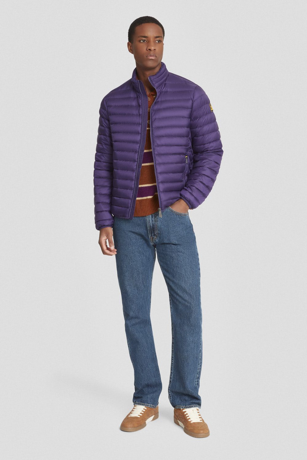 Piumino leggero viola senza cappuccio