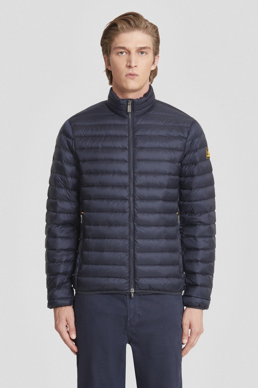 Piumino leggero blu senza cappuccio