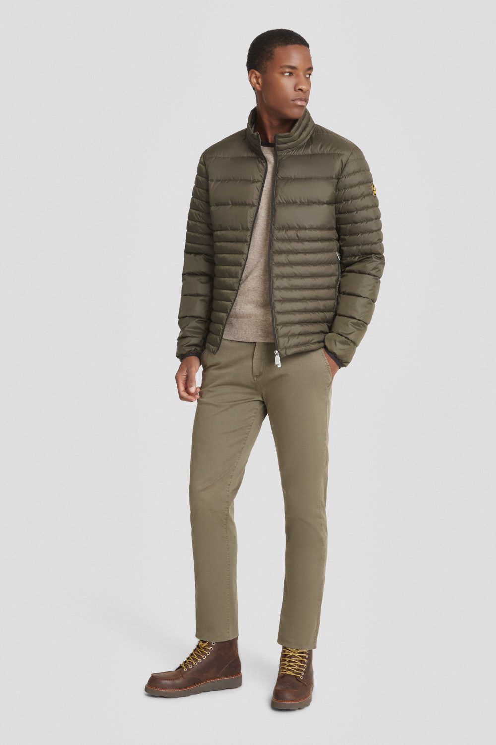 Piumino trapuntato verde militare