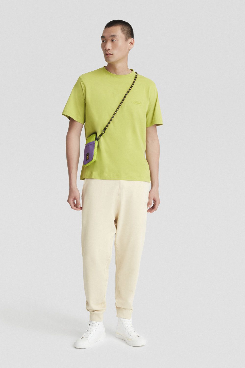 T-shirt girocollo in cotone verde