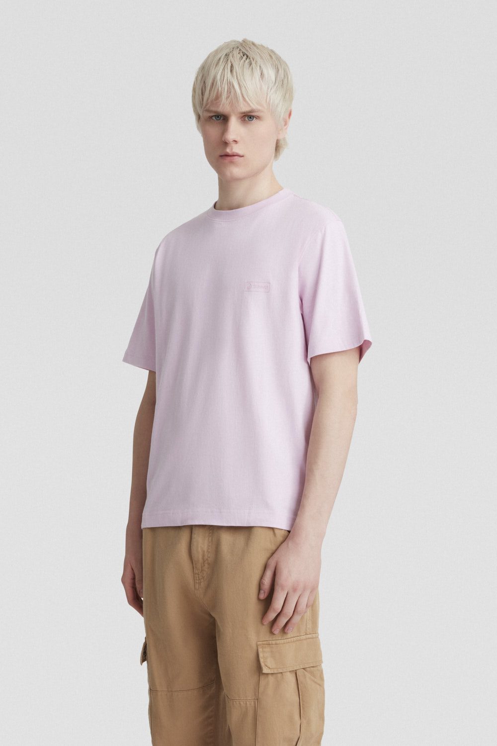 T-shirt girocollo in cotone lilla