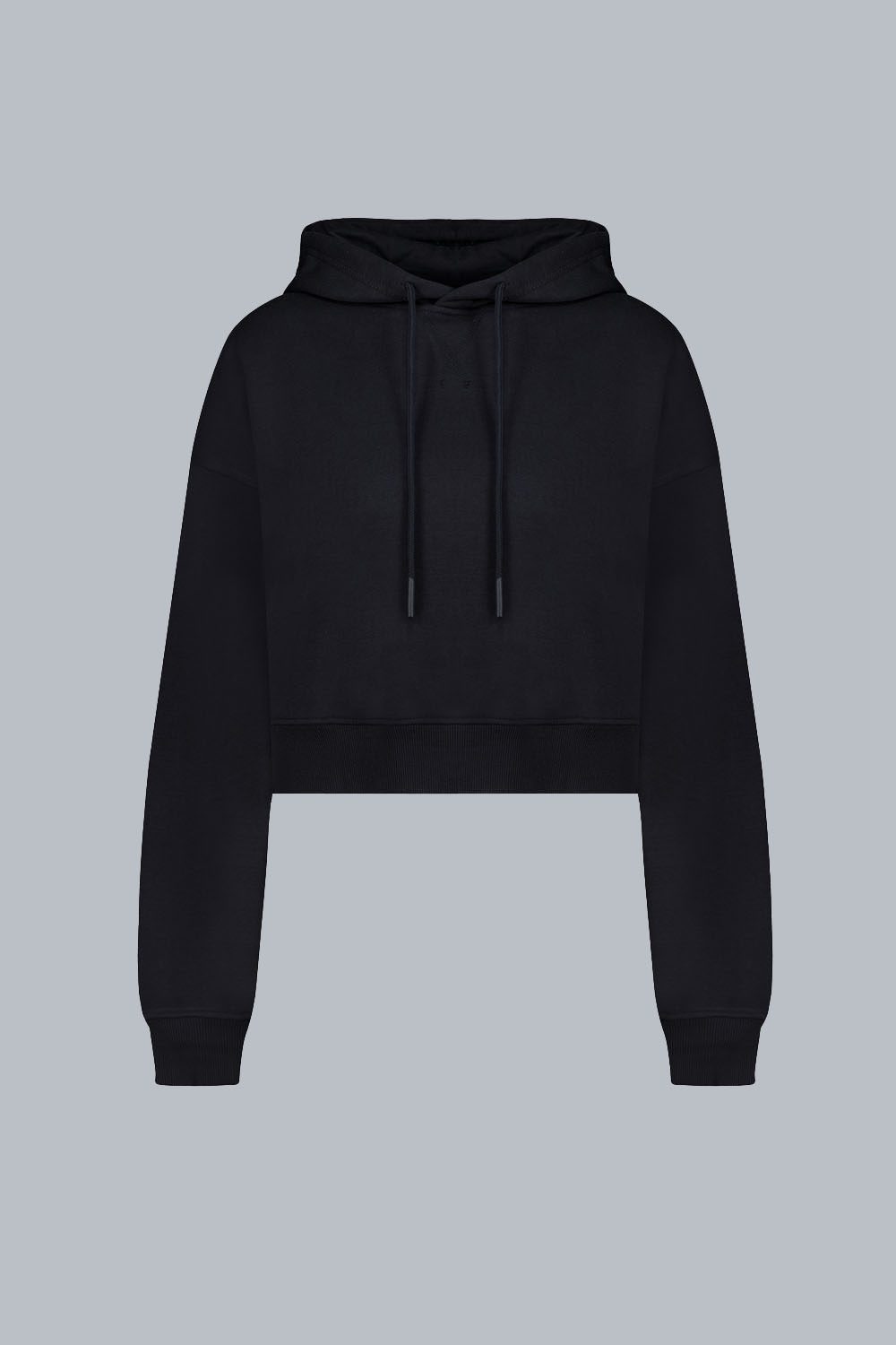 SAMAR - Felpa crop nera con cappuccio