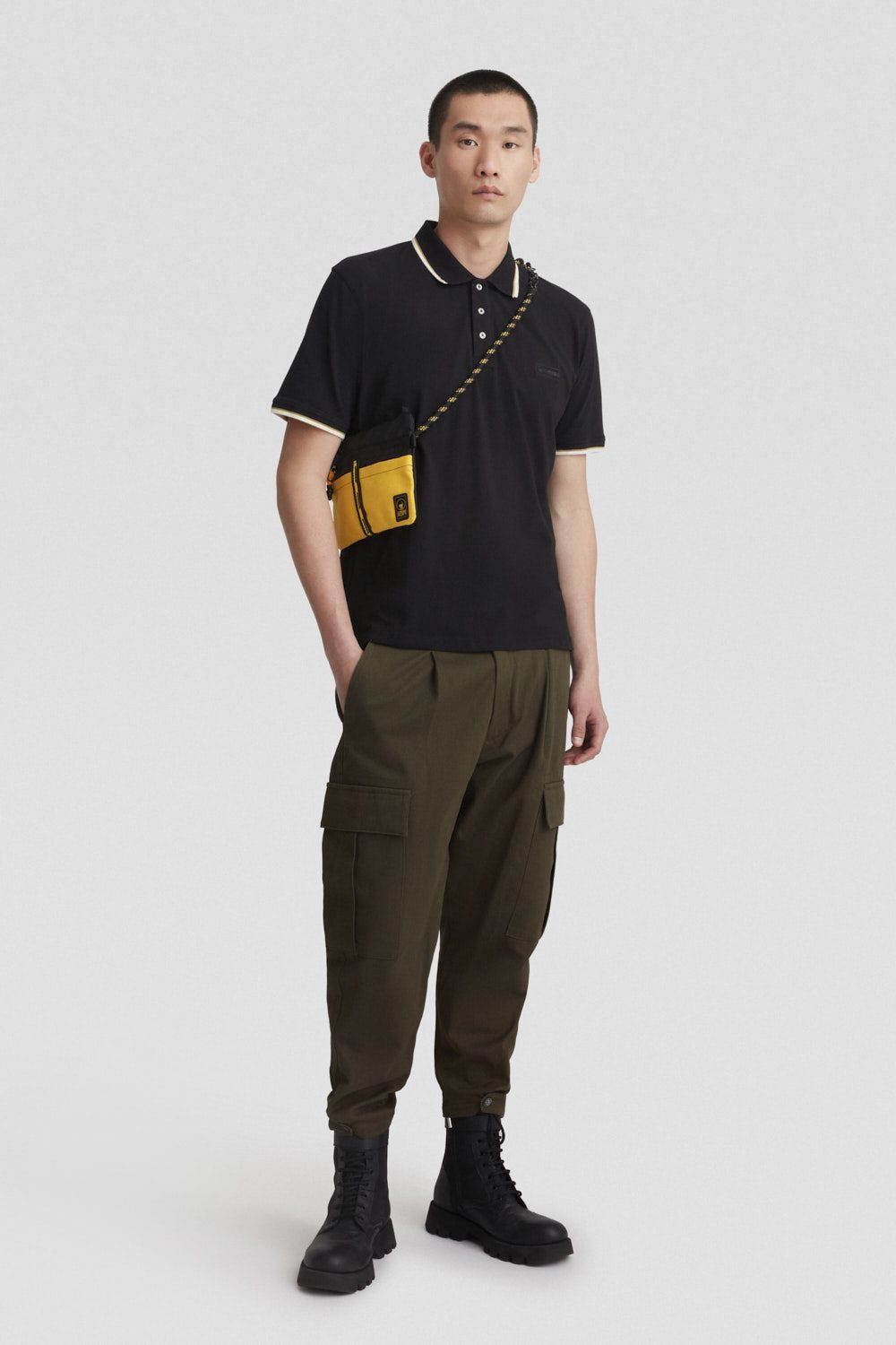 Polo in jersey stretch nera