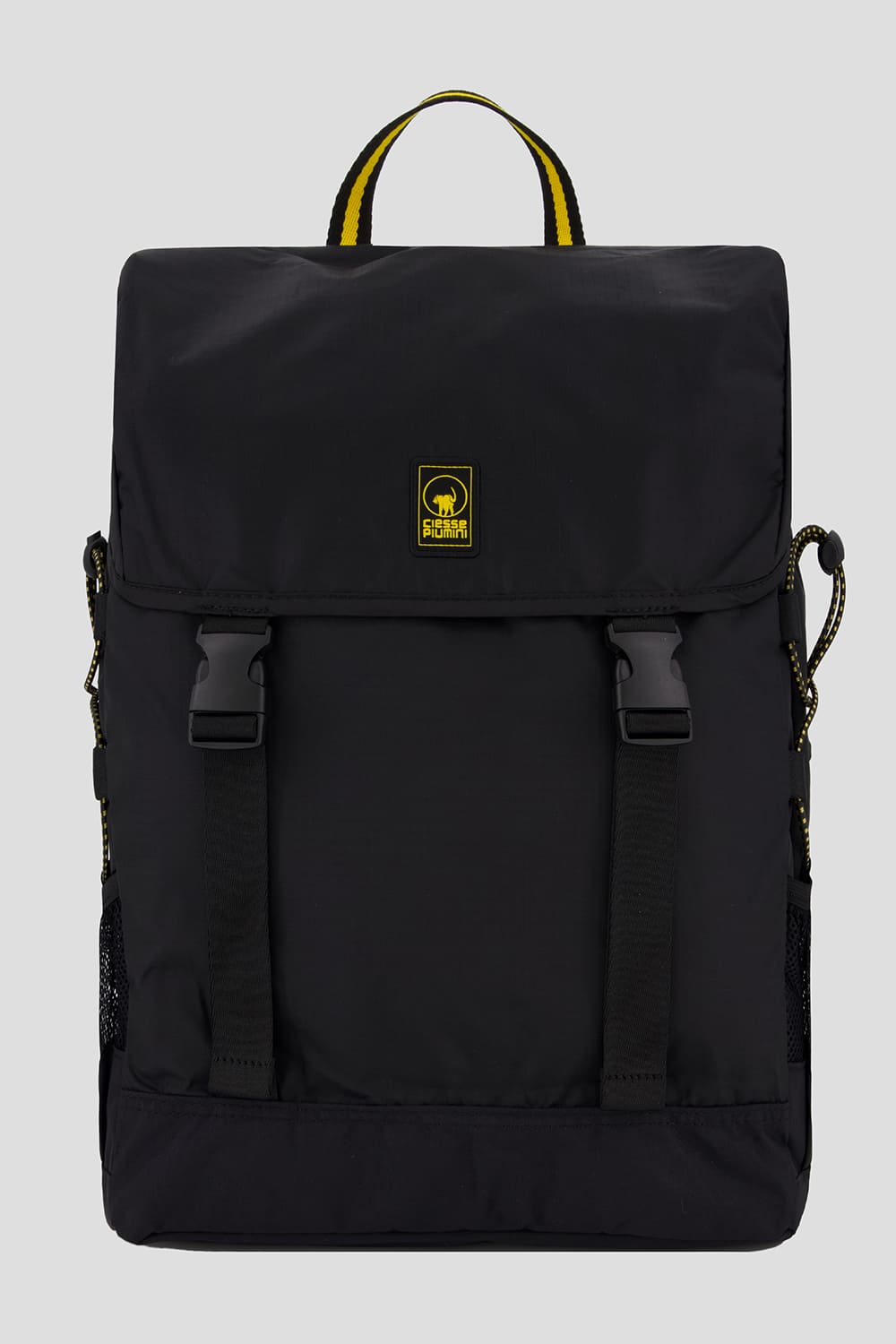 Zaino nero da città in ripstop con base in canvas