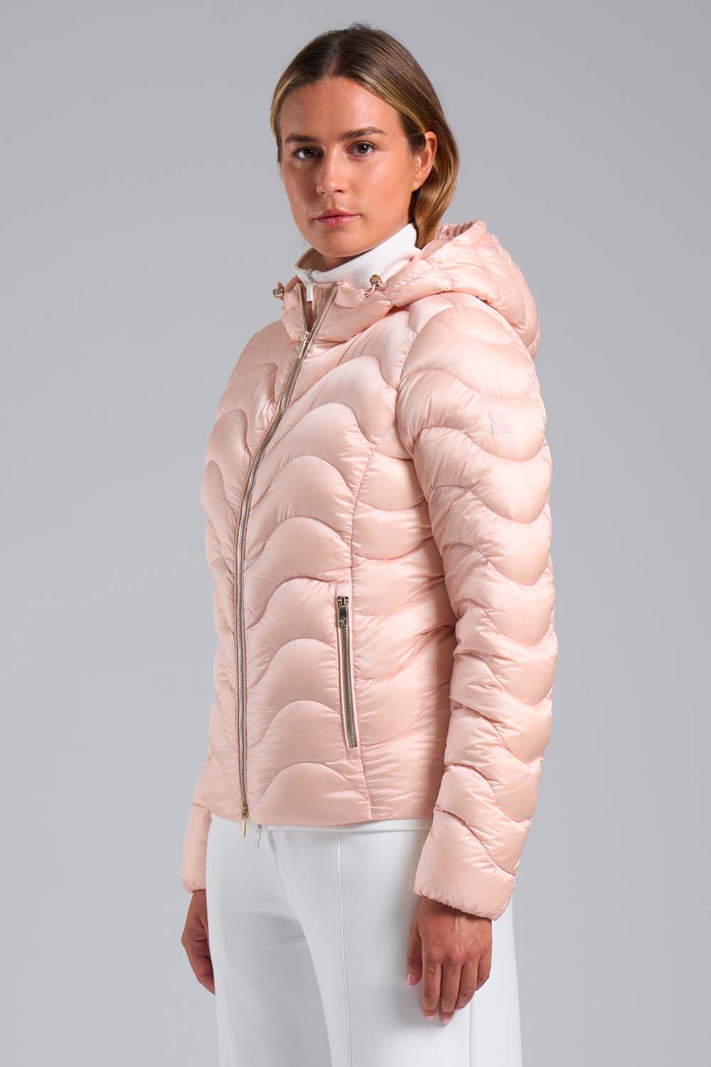 WANDA – PIUMINO 100 GRAMMI ROSA CHIARO TRAPUNTATO A ONDE