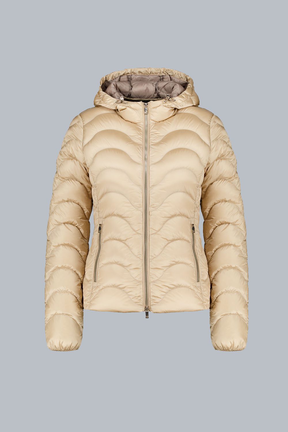 WANDA – PIUMINO 100 GRAMMI BEIGE TRAPUNTATO A ONDE