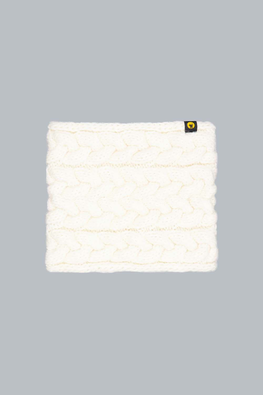 WIGHT - SCALDACOLLO IN MAGLIA BIANCO CON MOTIVO A TRECCE