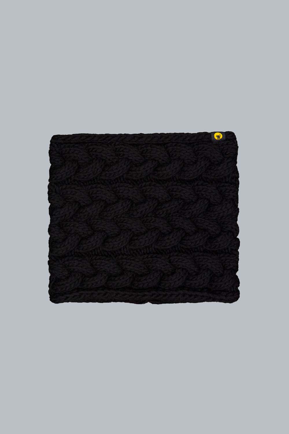 WIGHT -  SCALDACOLLO IN MAGLIA NERO CON MOTIVO A TRECCE