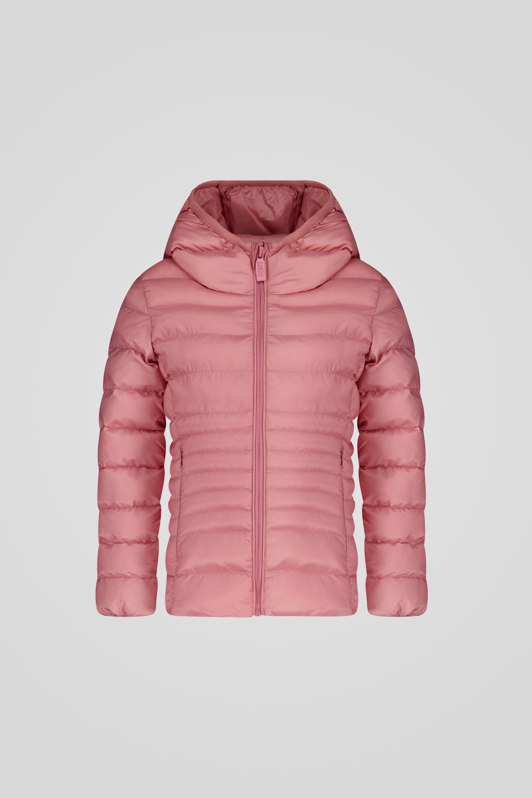 Piumino rosa con cappuccio