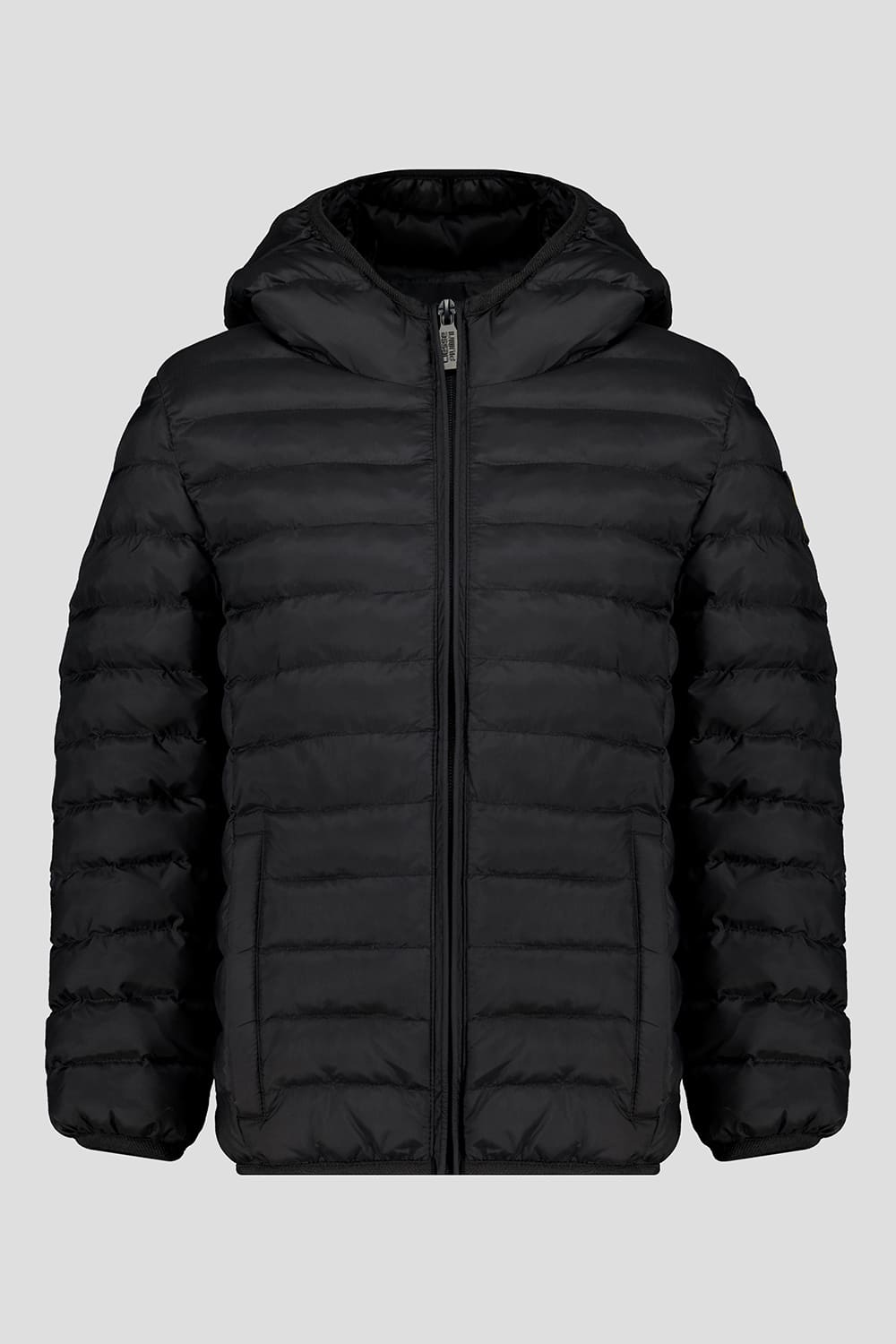 Piumino ultraleggero nero con cappuccio