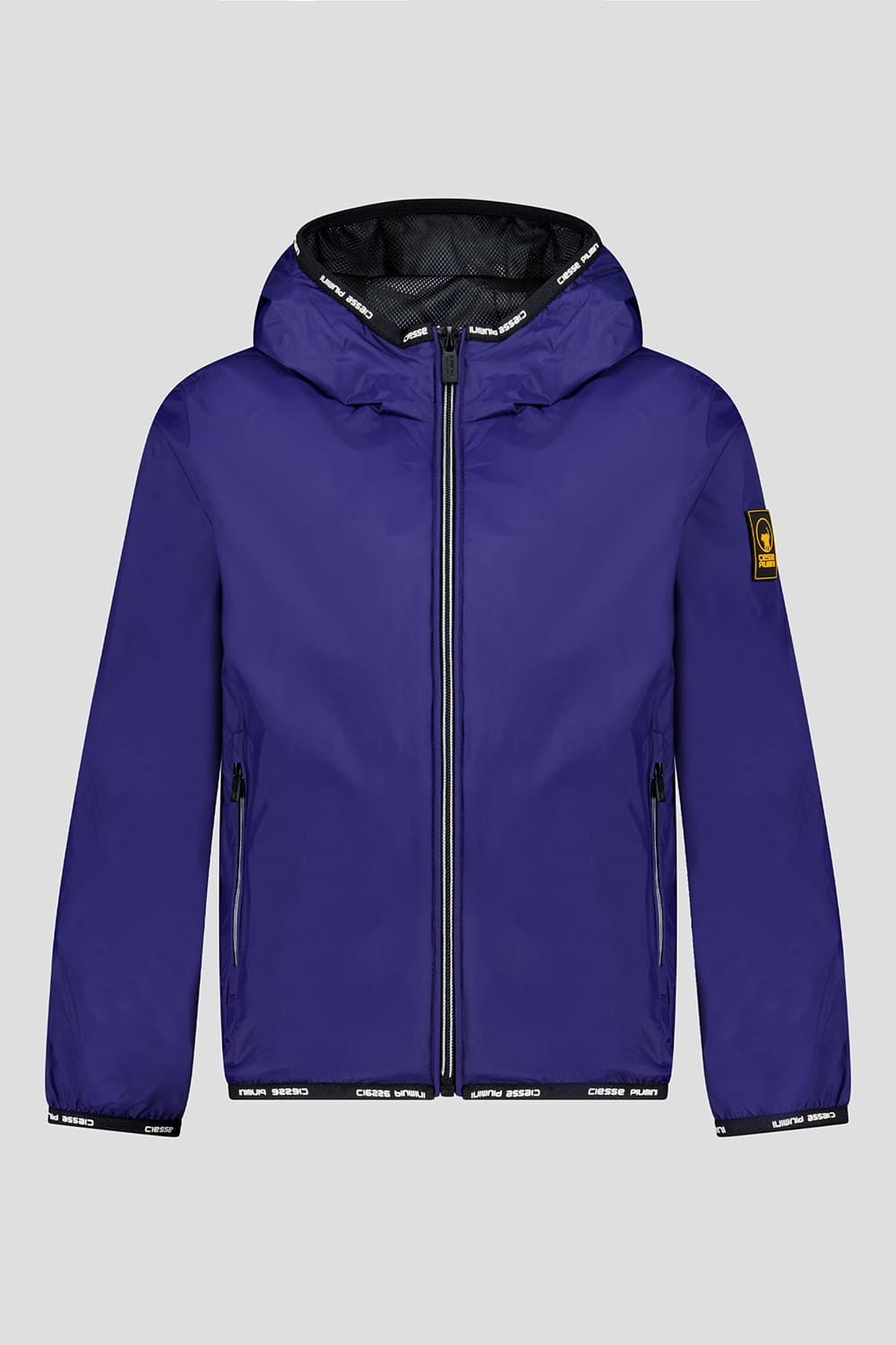 Giacca a vento blu navy unisex con cappuccio