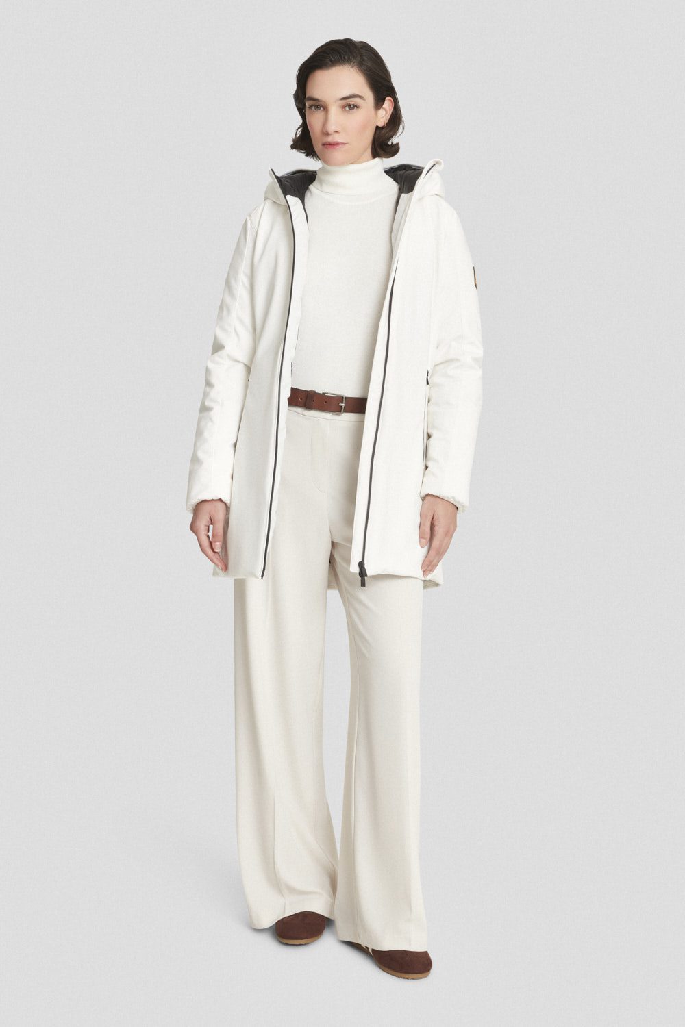 Giacca lunga bianca in softshell