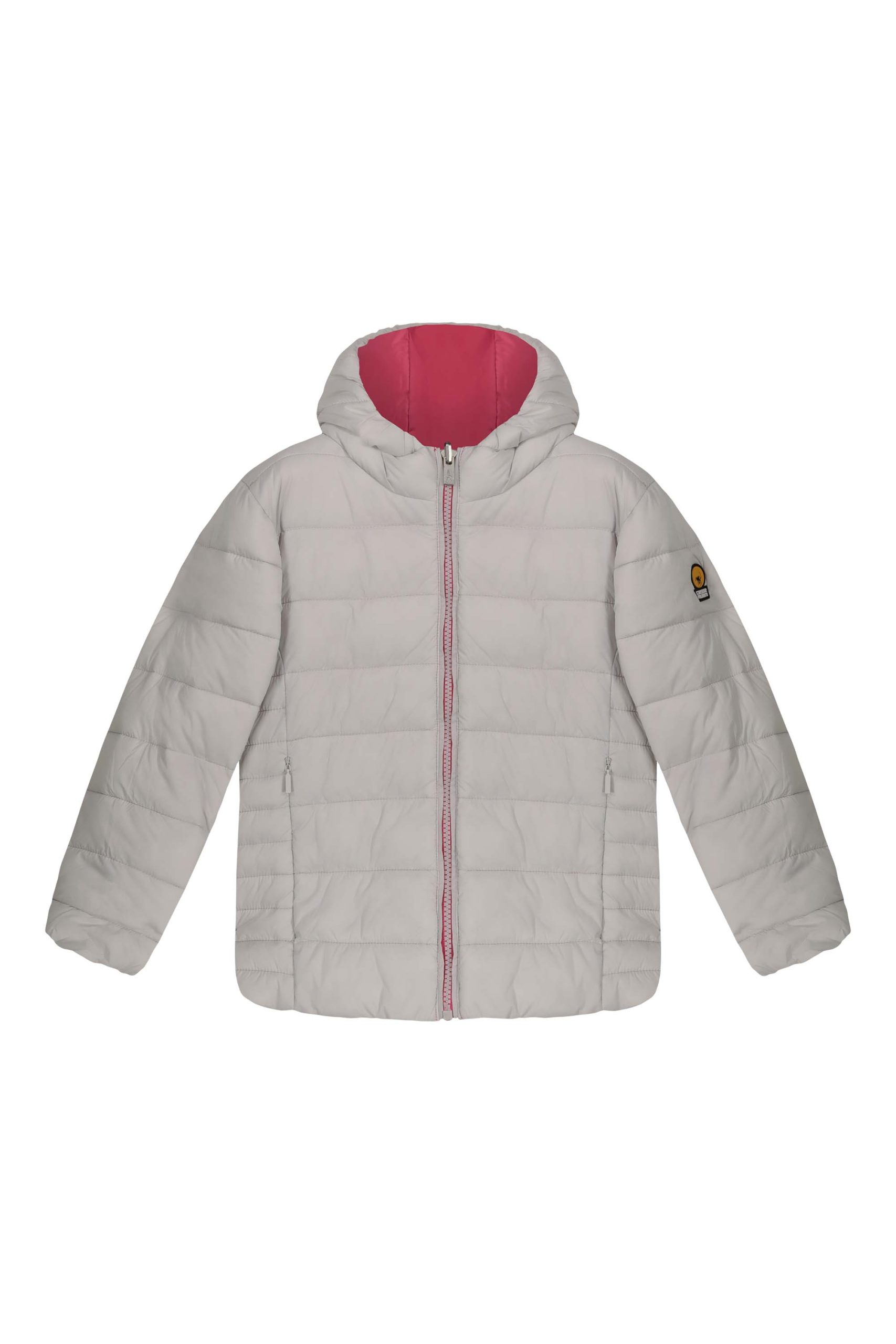 LINDA GIRL - Piumino reversibile grigio e rosa